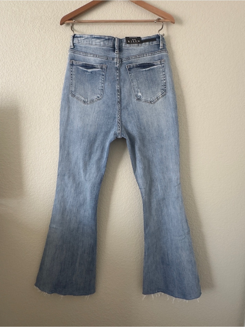 High-Rise Light Blue Flare Jeans by Risen